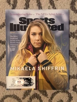 Mikaela Shiffrin Skier Signed Sports Illustrated Magazine PSA COA - Image 1 of 4