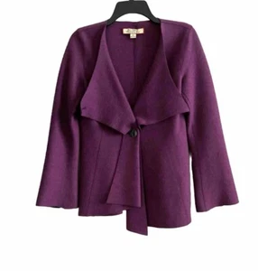 Beyond Threads Purple Bell Sleeve Alpaca Wool One Button Jacket Size XS - Picture 1 of 6