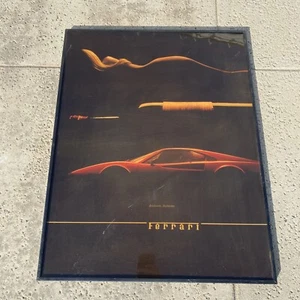 1982 Ferrari 308 "Decisions, Decisions" Framed Poster 24”x31”. READ DESCRIPTION - Picture 1 of 15