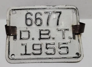 VINTAGE 1955 COLORADO BICYCLE LICENSE TAG W/ORIGINAL MOUNTING STRAPS - Picture 1 of 2