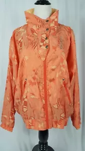 Chaqueta Vintage Ixspa Mujer Naranja Bolsillos Abstractos Hechizados Forrados Talla Grande - Imagen 1 de 12