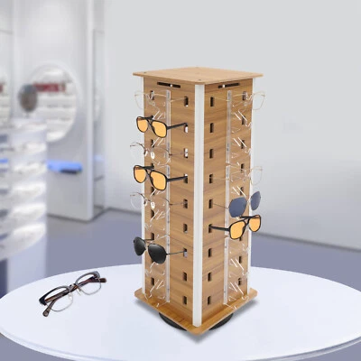 SENDERPICK 4-Sided Sunglasses Display Rack 36*66cm Eyeglass Organizer Holder 360° Rotating