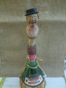 Old  Black Forest Style Bottle Stopper, Wood Carved Mechanical #C24 - Picture 1 of 8