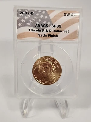 2007-D Madison Presidential Dollar ANACS SP-69 Satin Finish - Image 1 of 4