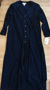Neu mit Etikett Neu aus altem Lagerbestand Vintage Ronnie Nicole II Maxi-Cardigan Staubtuch Kleid geknöpft Damengröße 16 - Bild 1 von 7