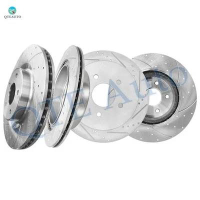Set of 4 Front 320mm-Rear 308mm Drilled Brake Rotors For 2017-2022 Infiniti Q60 - Image 1 of 4