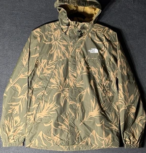 The North Face Rain Jacket Men's Medium Antora Hooded TNF Brown Tropical Print - Picture 1 of 8