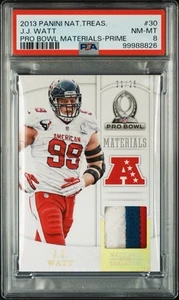 2013 Panini National Treasures JJ Watt Pro Bowl Materials Prime Patch /25 PSA 8 - Bild 1 von 2