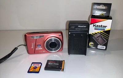 Cámara digital Kodak Easyshare M575 14 MP, tarjeta SD, batería, cargador rosa probado Foto 1 de 4