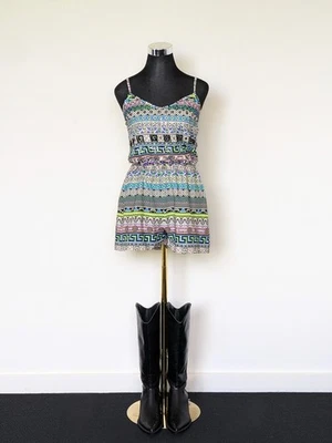 MissSelfridge Blanco Lentejuelas Cuentas Boho Mono Correa Espagueti Fiesta de Verano XS Foto 1 de 4