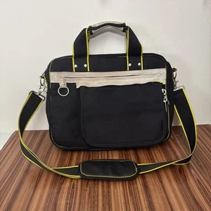 Diesel Spare Parts Large Multi Pockets Canvas Messenger Bag W/ Strap Black Green - Picture 1 of 20