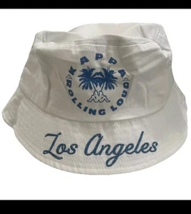 Sombrero de cubo Kappa X Rolling Loud bordado gráfico Los Angeles’21 blanco nuevo en paquete - Imagen 1 de 8