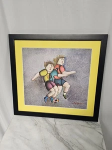 Quadro su tela vintage Joyce Roybal ragazze che giocano a calcio - Foto 1 di 7