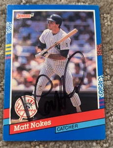 Tarjeta autografiada firmada por Matt Nokes Donruss #170 1991 New York Yankees - Imagen 1 de 1