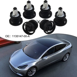 Black ABS Rear and Front Door Trim Clips for For TESLA Model 3 Set of 10 - Picture 1 of 12