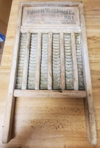 Vintage National Washboard Company 801 Brass King Wash Board Made in USA - Picture 1 of 4