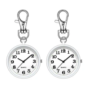 2pcs Nurses Watches for Women Quartz Pocket Watch with Key Buckle Hanging7602 - Imagen 1 de 15