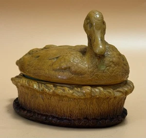 Borghese Chalkware Duck on Nest Trinket Box - Picture 1 of 14
