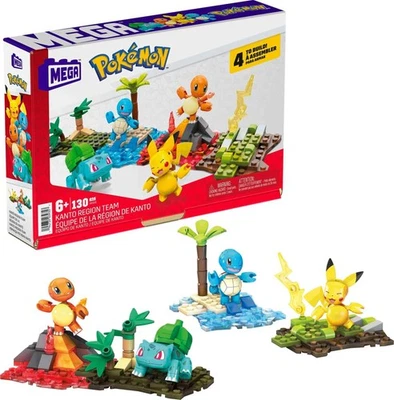 MEGA Pokémon Kanto Team HFG05 Set 130pcs Pikachu Squirtle Charmander Bulbasaur - Image 1 of 4