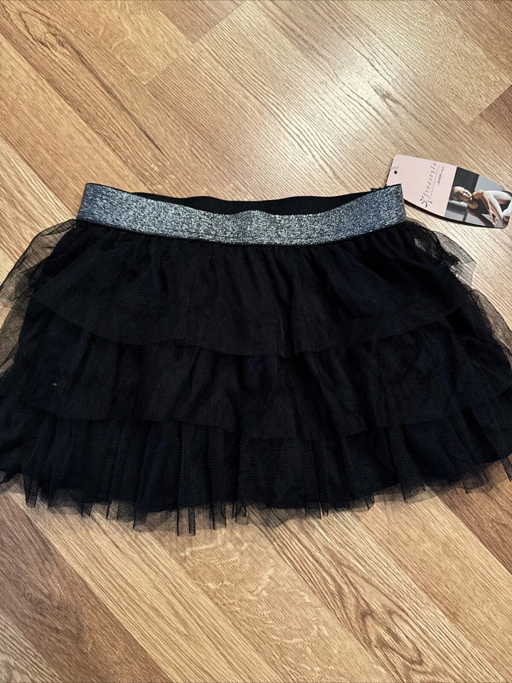 Girls Danskin Black Skirt With Tulle Size 7/8 Foto 1 de 1