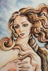 60's realist gouache painting portrait reproduction nudes - Picture 1 of 12