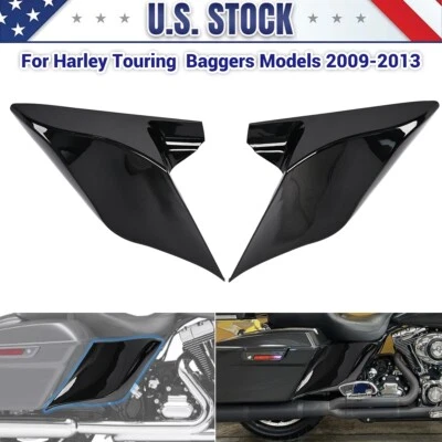 Vivid Black Stretched Extended Side Cover For Harley Touring Electra Street Road Foto 1 de 4