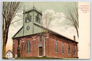 Marlboro NH ~ Capilla Congregacional UCC ~ Iglesia Federada ~ Campanario Antiguo c1905 - Imagen 1 de 3