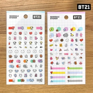 BTS BT21 Official Authentic Goods Schedule Sticker 2SET + Tracking Num - Imagen 1 de 3
