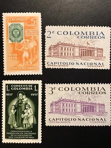 4 COLUMBIA CORREOS POSTAGE  STAMPS MINT LH OG CAPITOLIO NACIONAL  ST VINCENT  - Picture 1 of 7