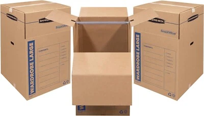 Bankers Box Wardrobe Moving Boxes, Tall, 24 X 24 X 40 Inches, 3 Pack (7711001) - Image 1 of 4