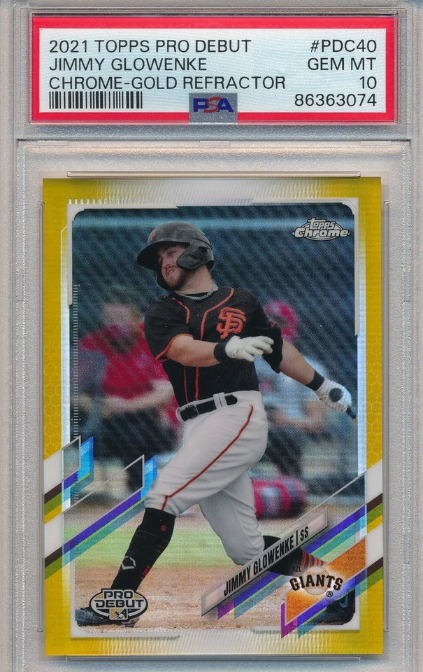 2021 TOPPS PRO DEBUT CHROME JIMMY GLOWENKE GOLD REFRACTOR #4/50 #PDC40 PSA 10 - Image 1 of 1