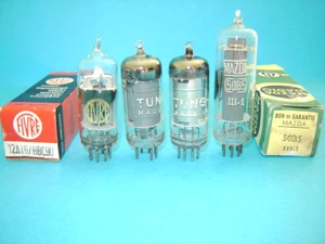 valvole 12BA6 + 12BE6 + 12AT6 + 50B5 Tube Lampe radio ricambio - Zdjęcie 1 z 1