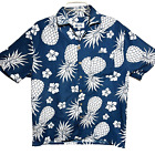 UZZI Amphibious Gear Men's Size Small Blue Hawaiian Pineapple Short Sleeve Shirt
