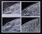 1960 carte photographique de la lune x4 planche photo champ Biela B8 cratères de surface