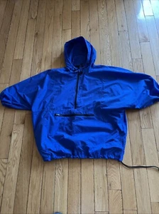 Vintage Vantage Windbreaker 1/2 Zip Men’s Blue Hooded Jacket XL - Picture 1 of 2