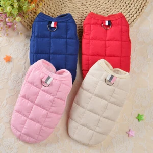 Winter Warm Dog Clothes Coat Cotton Pet Jacket Vest Sweater Puppy Cat Jumper - Picture 1 of 16