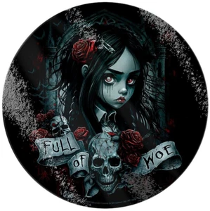 Full of Woe - Glass Chopping Board, Creep Girl, Skulls, Red Roses, Spiral Direct - Picture 1 of 4