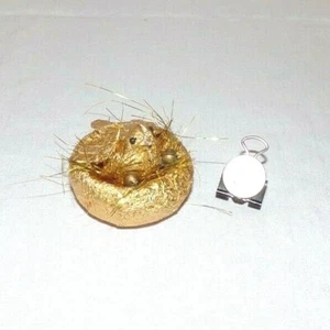 Dollhouse Miniature Fairy Garden Animal Bird Nest Eggs Figurine Gold Foil Style - Picture 1 of 3