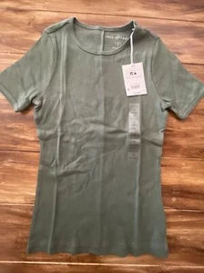 Neu montierfreies Damen-Crew-Shirt olivgrün Größe Small - Bild 1 von 5