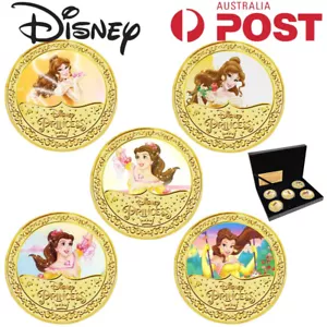 5Pcs Disney Princess Coin Kid Beauty and The Beast Collection Commemorative Coin - Picture 1 of 9