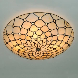 50cm Retro Chandeliers Stained Glass Flush Mount Ceiling Lamp Light Fixture - Picture 1 of 12