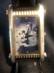 Reloj Walt & Mickey Vintage RARO Disney Edición Limitada con Banda de Cuero Negro - Imagen 1 de 8