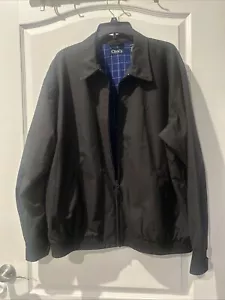 Chaps Men's Full Zip Black Harrington Blue Plaid Lining Jacket XL - Picture 1 of 3