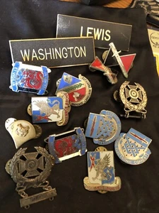 Vietnam War Korea DI DUI Collar Unit Insignia Lot 14 Pieces Enamel 1950’s-60’s - Picture 1 of 7
