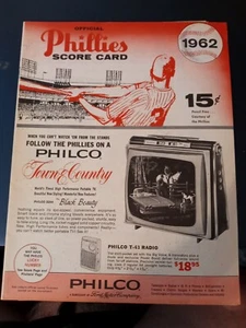 1962 Los Angeles Dodgers vs Philadelphia Phillies Program unscored near mint - Picture 1 of 5