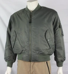 Highlander MA1 Military Style Bomber Jacket Padded Olive Green - Picture 1 of 5