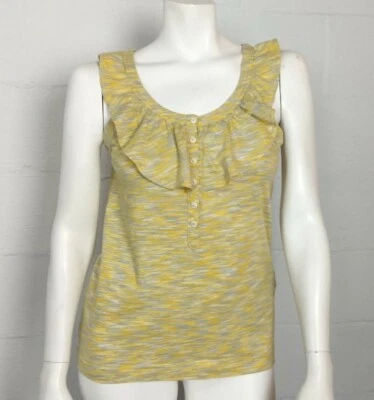 Ladies Marc By Marc Jacobs Yellow Space Dye Ruffled Tank Top Size M - Image 1 of 4