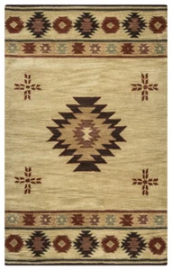 6x9 Rizzy Rugs Ivory Bordered Petals Shapes Area Rug SU2007 - Aprx 6' 6" x 9' 6" - Picture 1 of 3