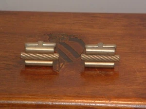 Eslabones de puño de moda usados vintage en tono dorado de 3 barras para hombre - Imagen 1 de 2
