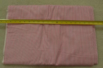 15" Long x 36" Wd, Vintage 1940’s-60's/Pink & White Stripe Cotton Shirting,M3230 - Image 1 of 4